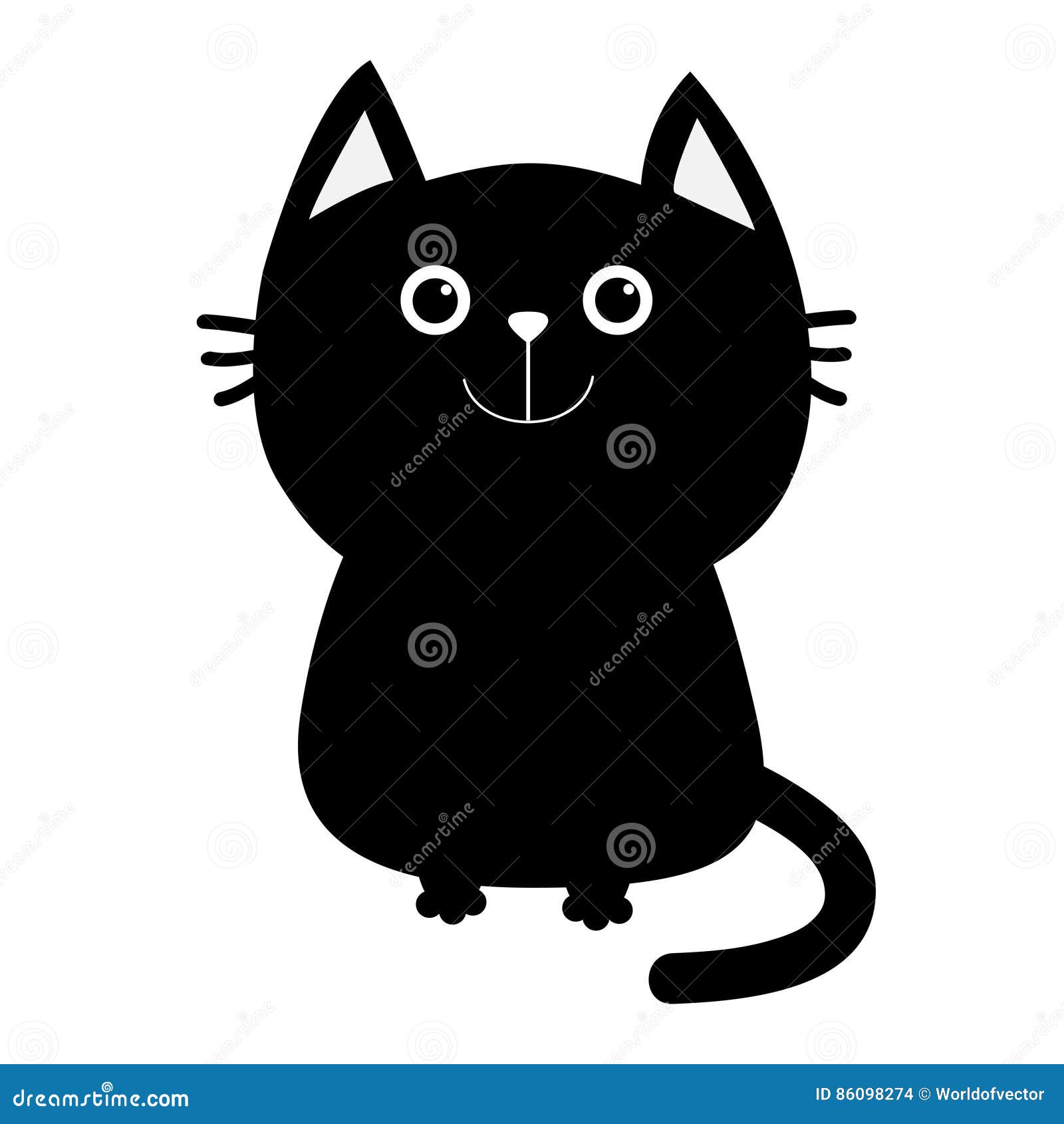 White Cat Kitten Kitty Icon Cute Kawaii Cartoon Character Funny