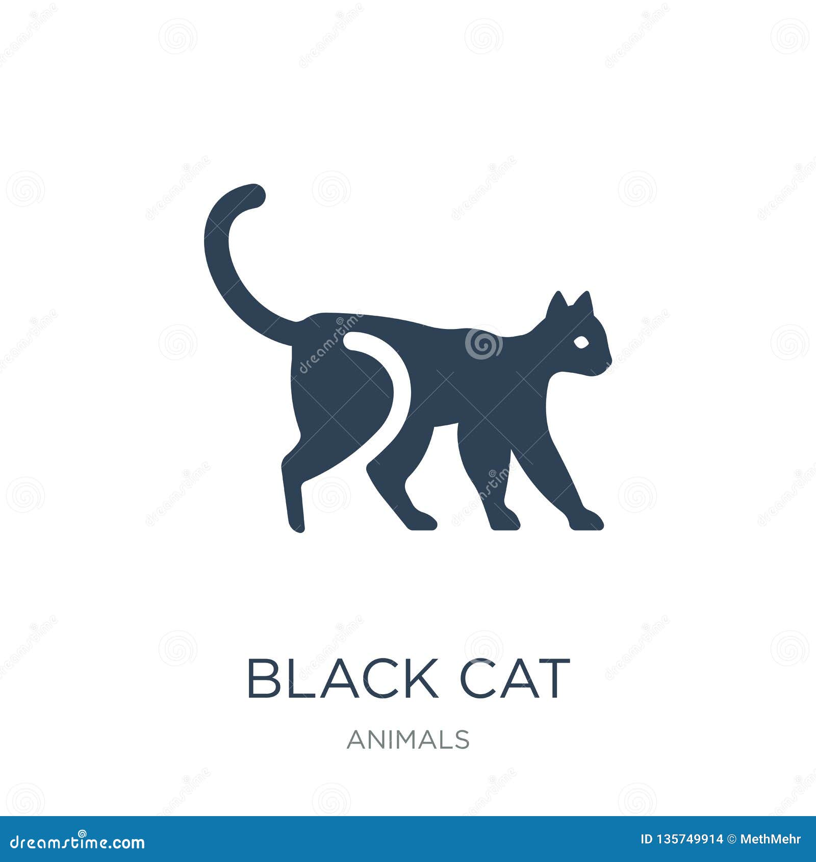 Black isolated design cat, icon vector. Illustration background