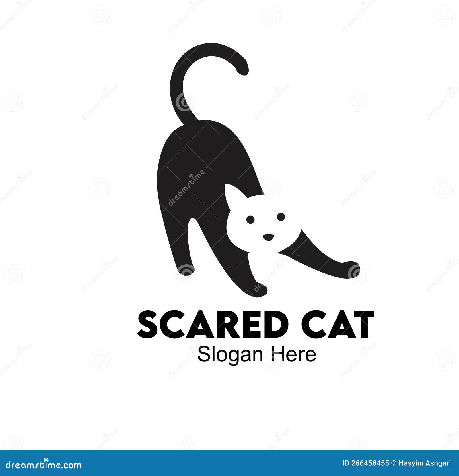 Black Cat Logo Design Concept Stock Vector Illustration of pets, tail