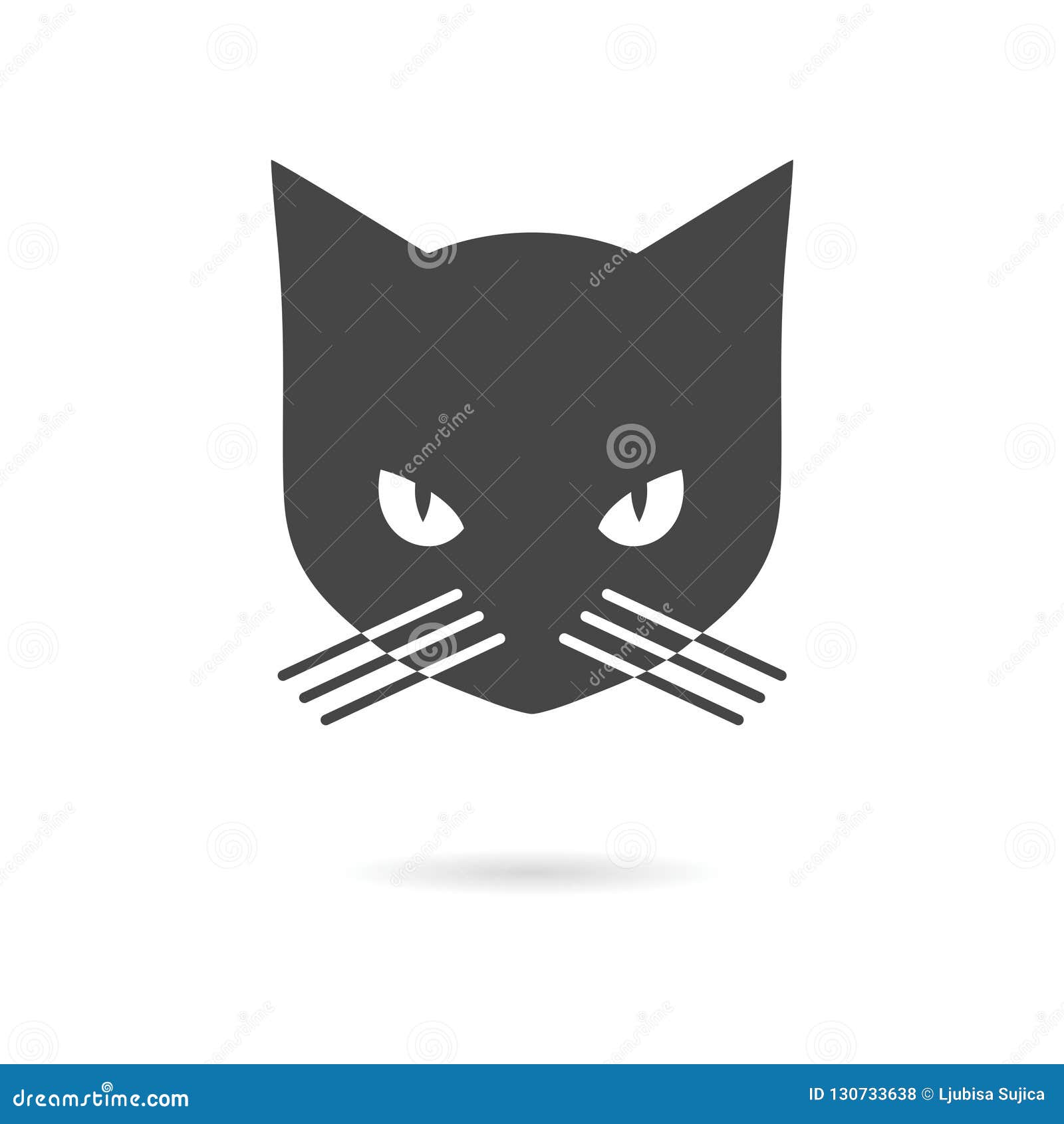 Black Cat Logo or icon stock vector. Illustration of clean - 130733638