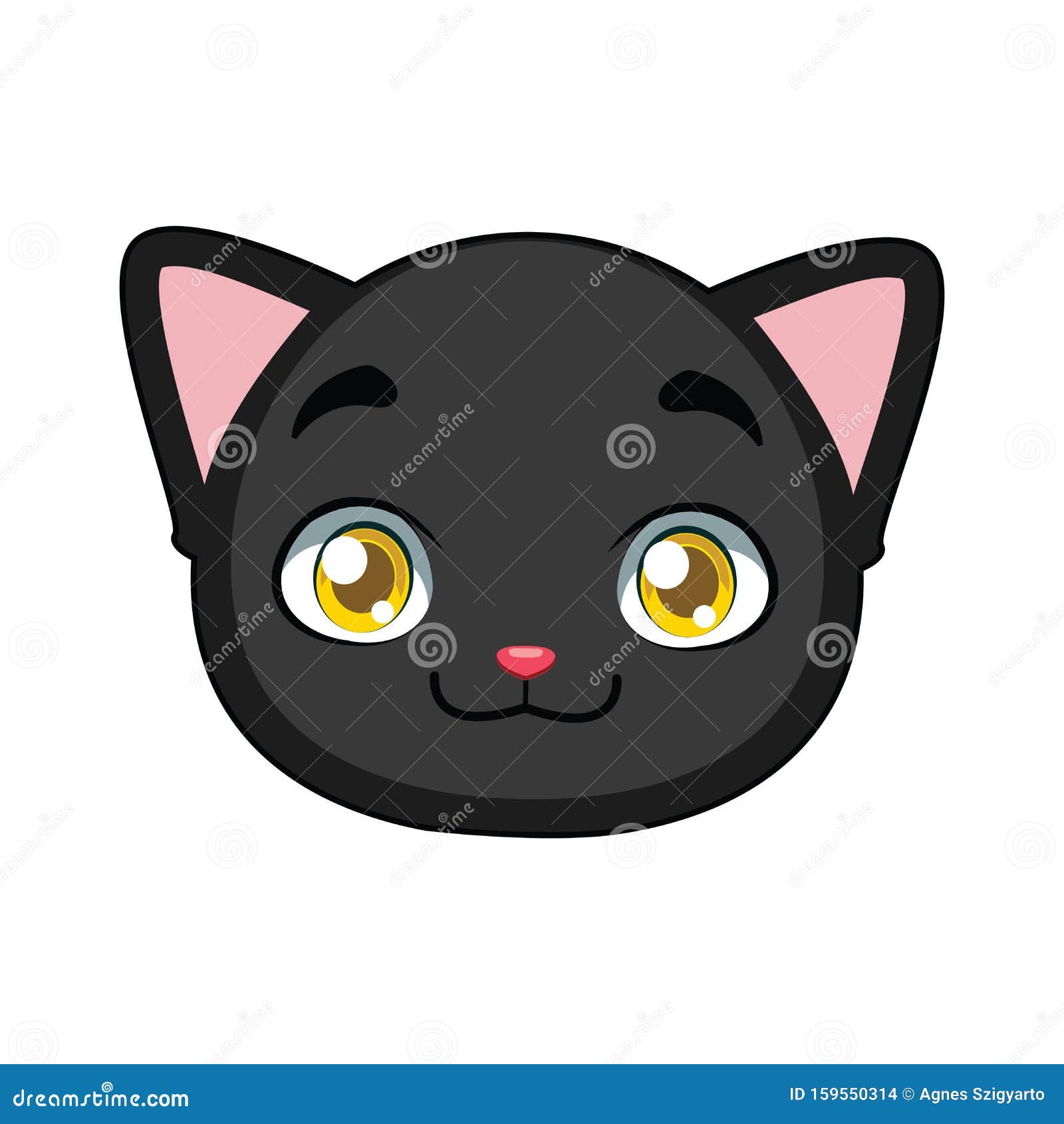 Black Cat Avatar Cartoon Icon PNG  SVG Design For TShirts