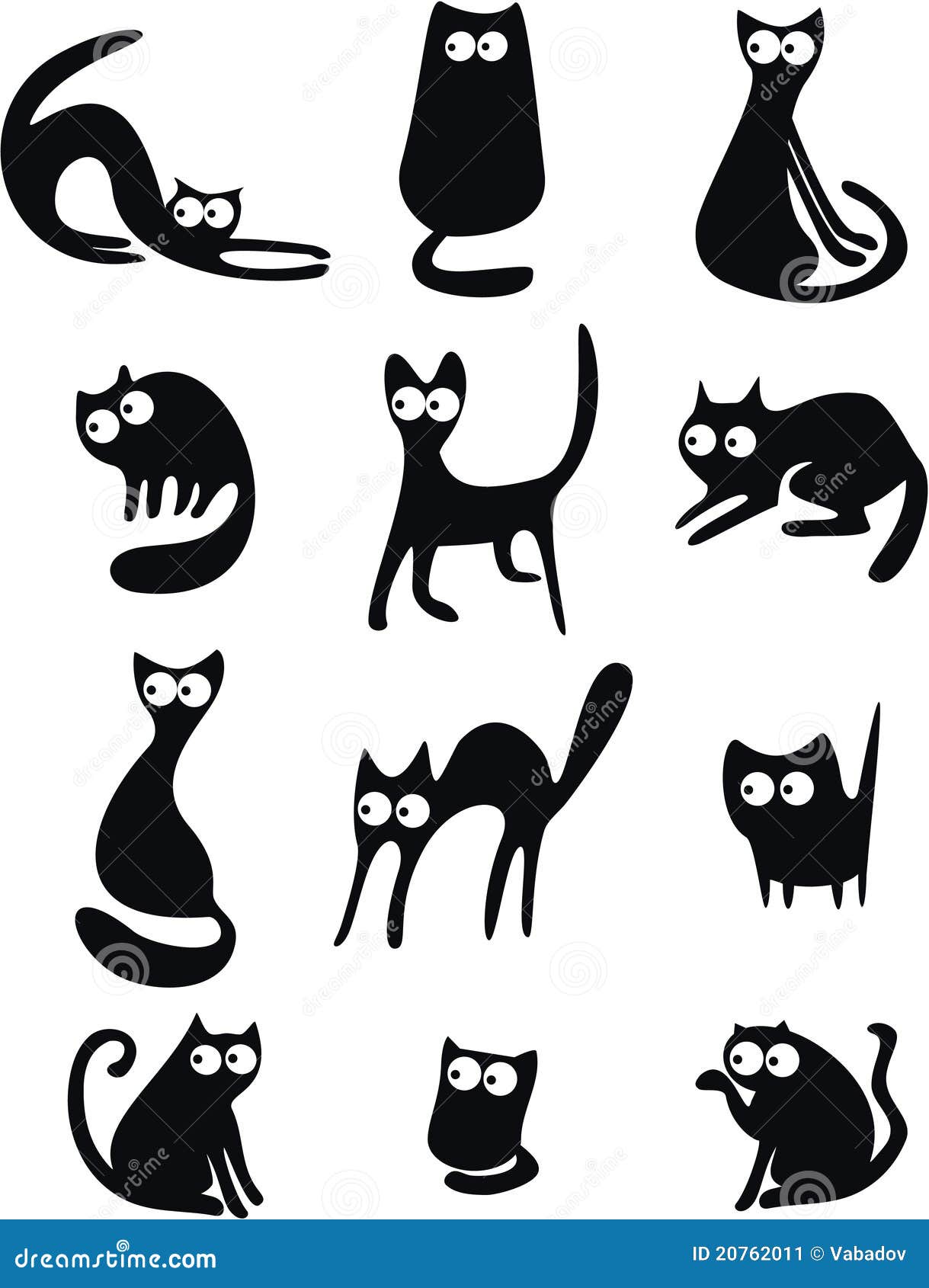 Funny Black Cat. Vector Illustration Stock Vector Image & Art - Alamy