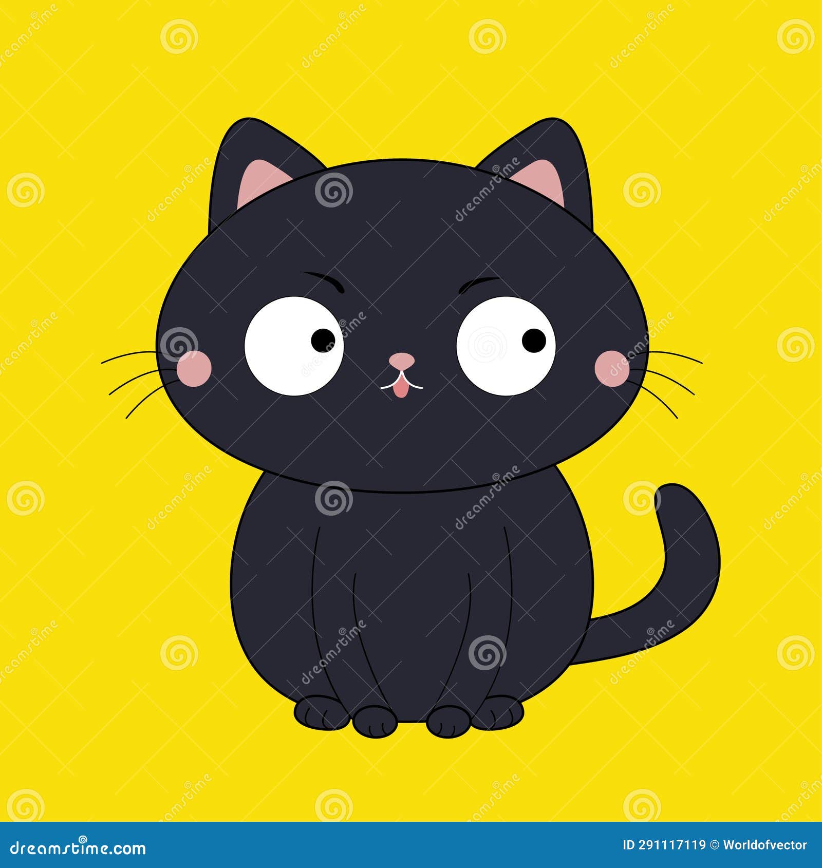 Cute cat face head icon cartoon funny character Vector Image