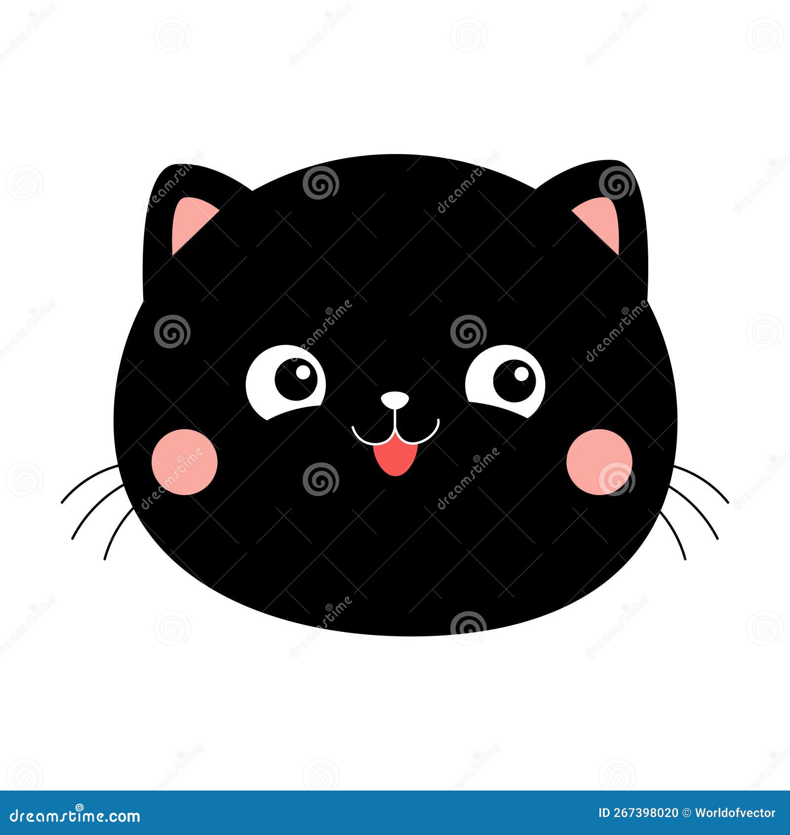 Black cat icon cute funny cartoon smiling Vector Image