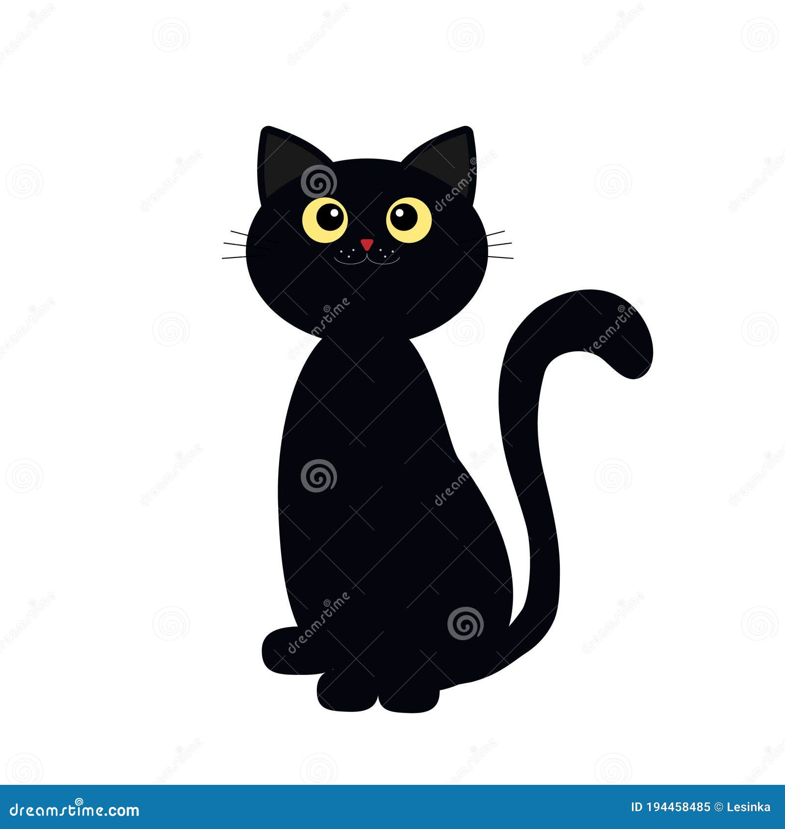 Black cat icon flat style isolated on white Vector Image