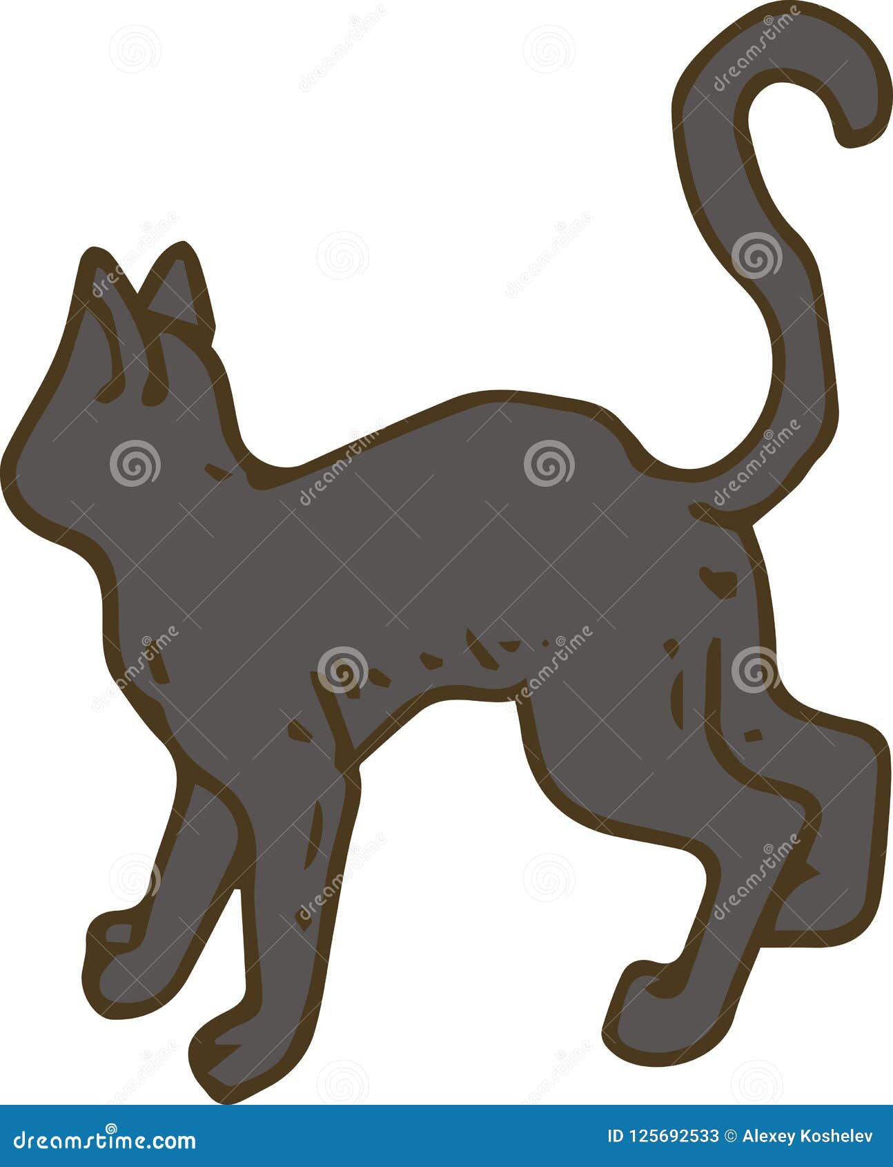 Black Cat Turned His Back stock vector. Illustration of doodle 125692533