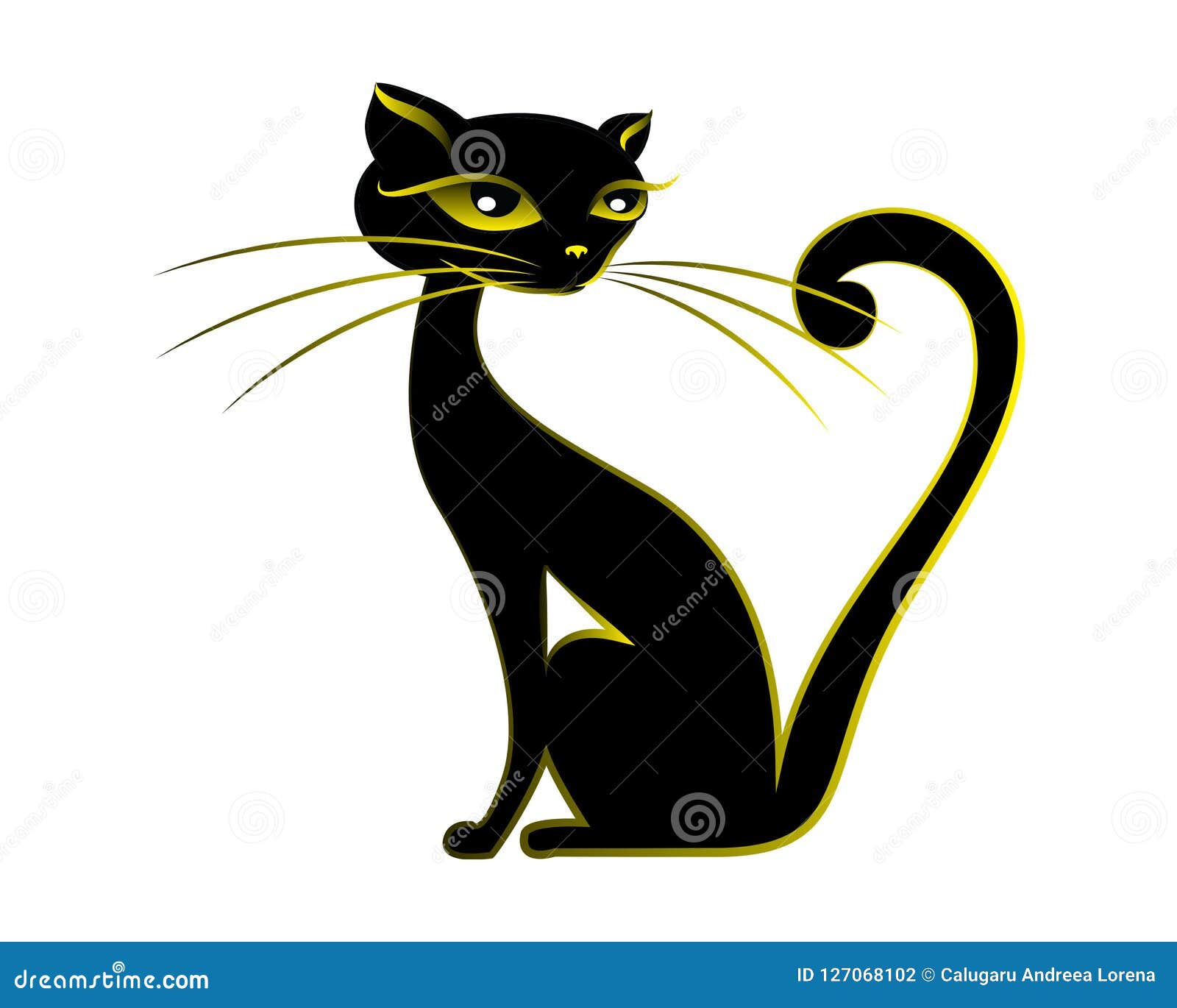 Funny Black Cat. Vector Illustration Stock Vector Image & Art - Alamy