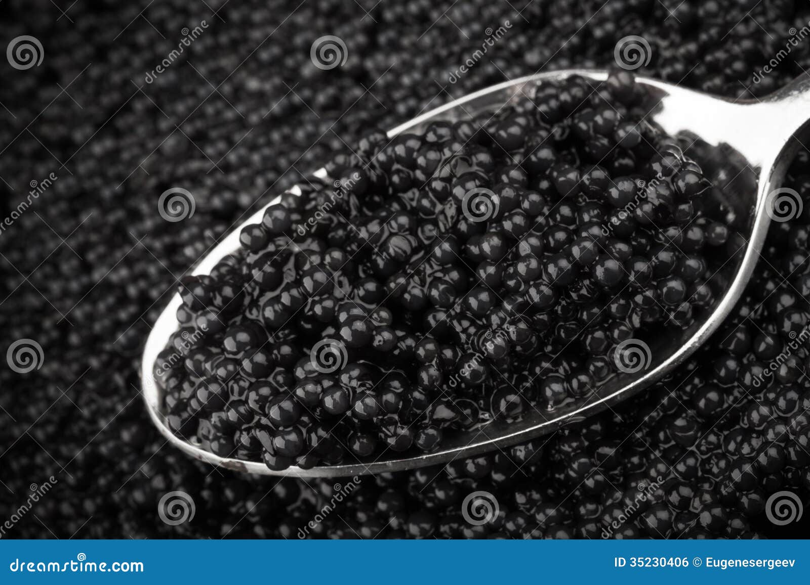 Black Caviar and Metal Spoon, Macro Photo Stock Photo - Image of ...