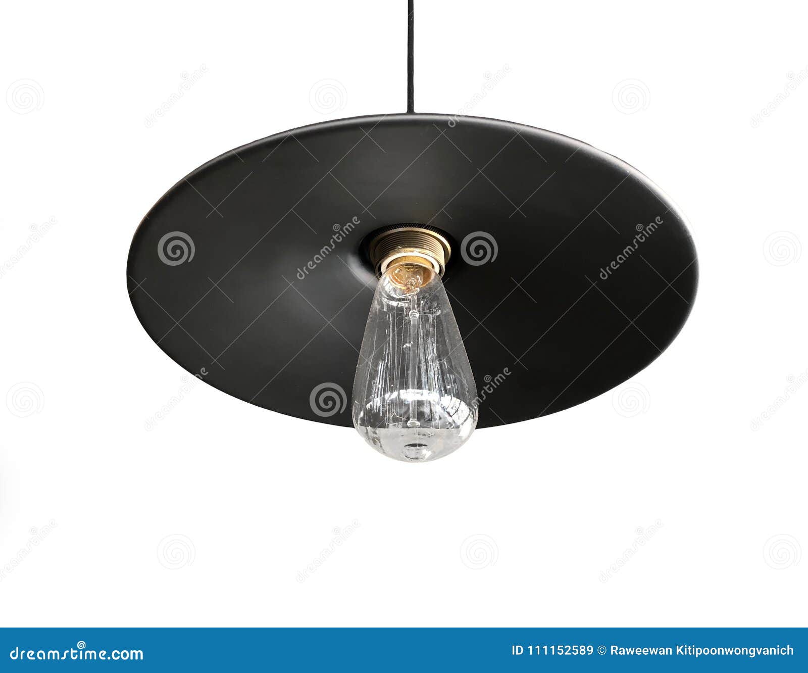 Black Ceiling Luminaire Isolated on White, Light Fixture or Light