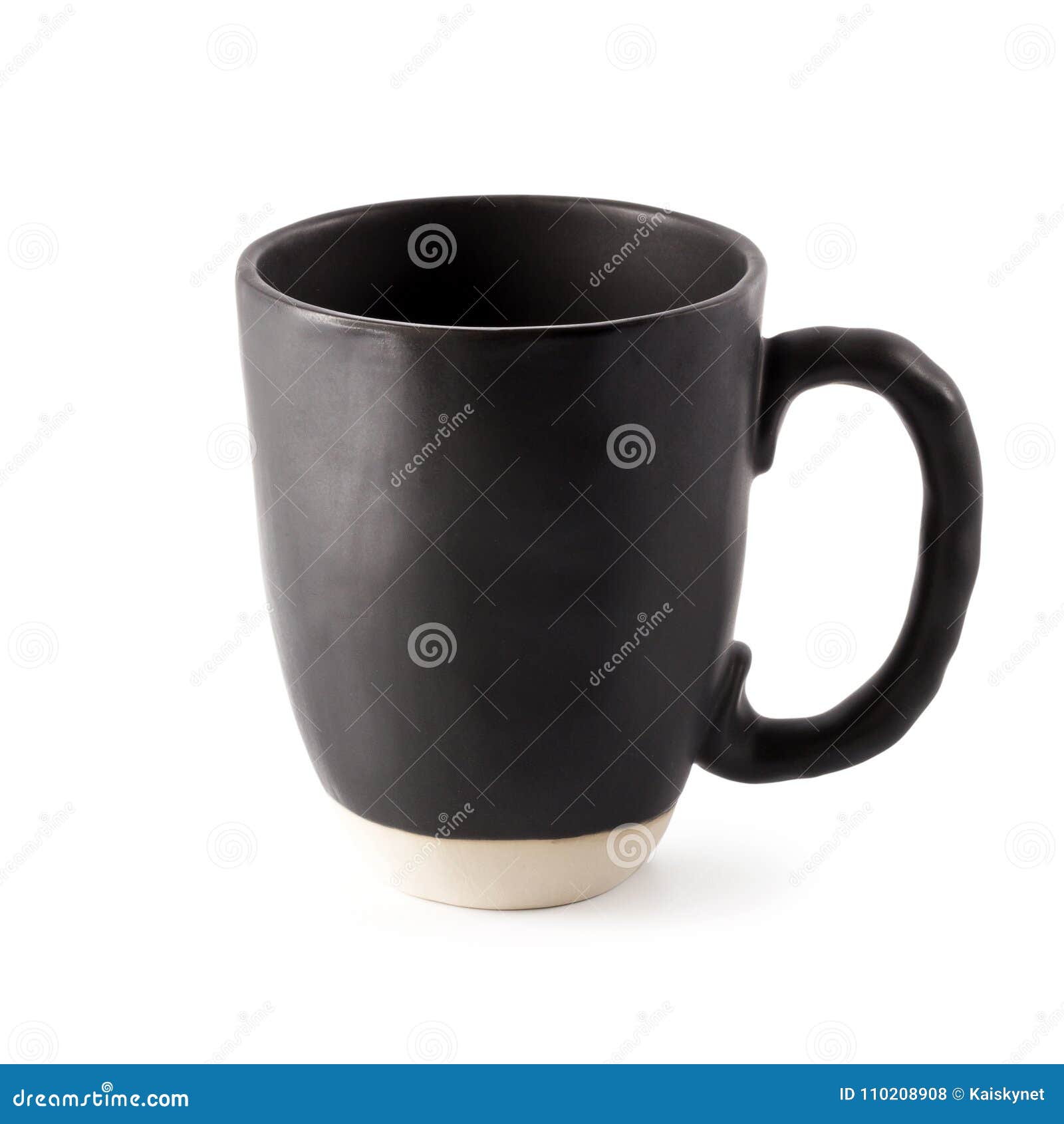 Black Ceramic Glass Isolated on a White Background Stock Photo Image