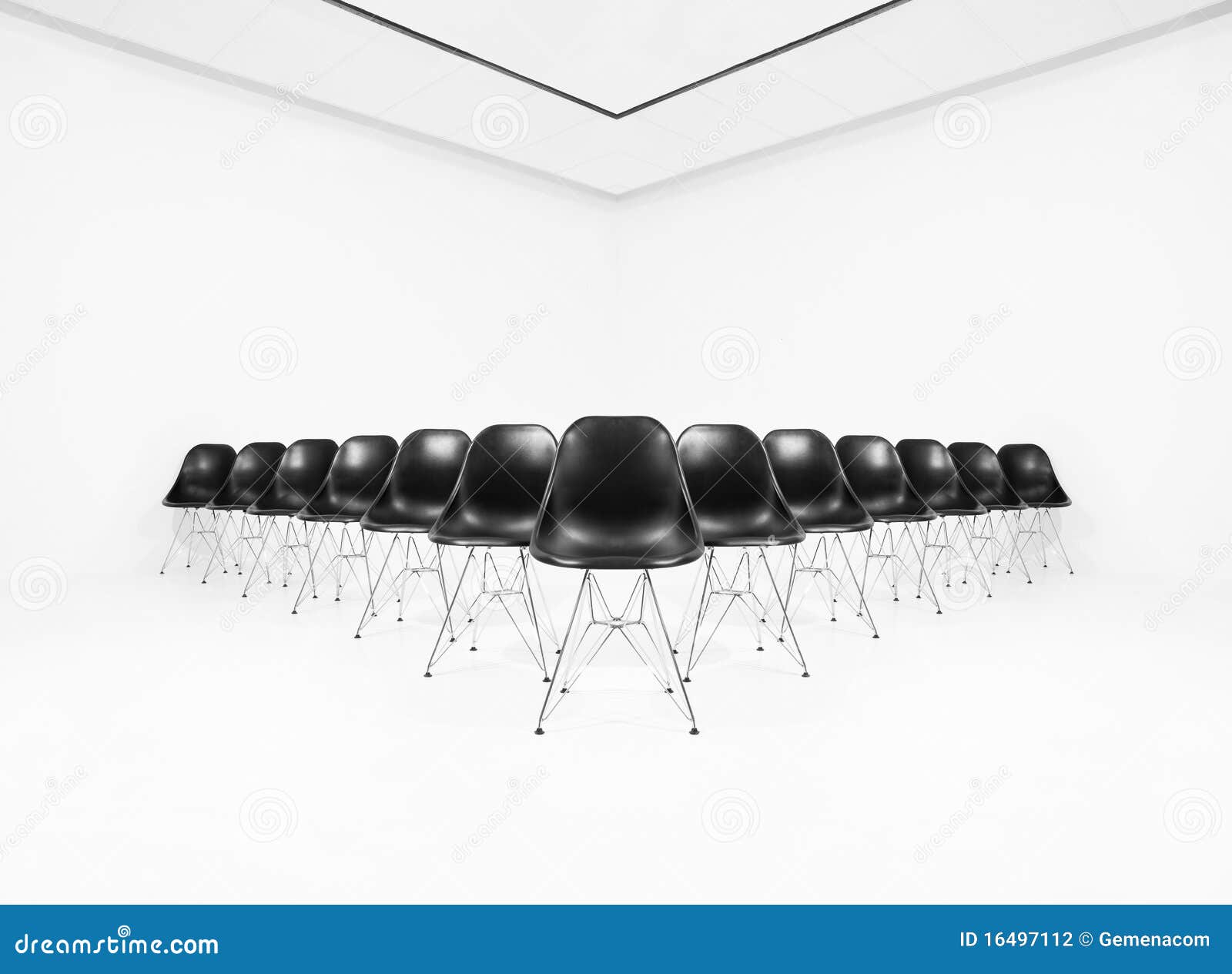 Black Chairs in a White Room Stock Photo Image of symmetry, chair