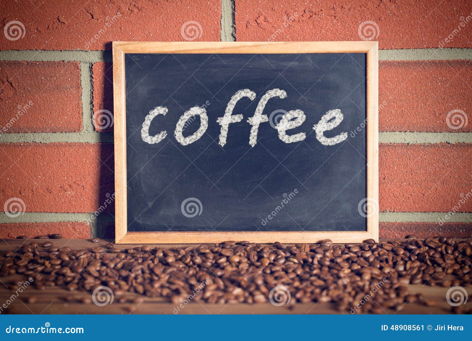 Black Chalkboard with Coffee Beans Stock Image Image of retro, dark