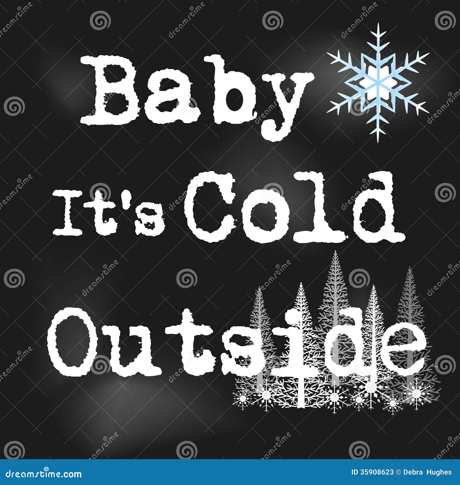 Download Black Chalkboard Winter Message Stock Vector - Illustration of decorative, frosty: 35908623