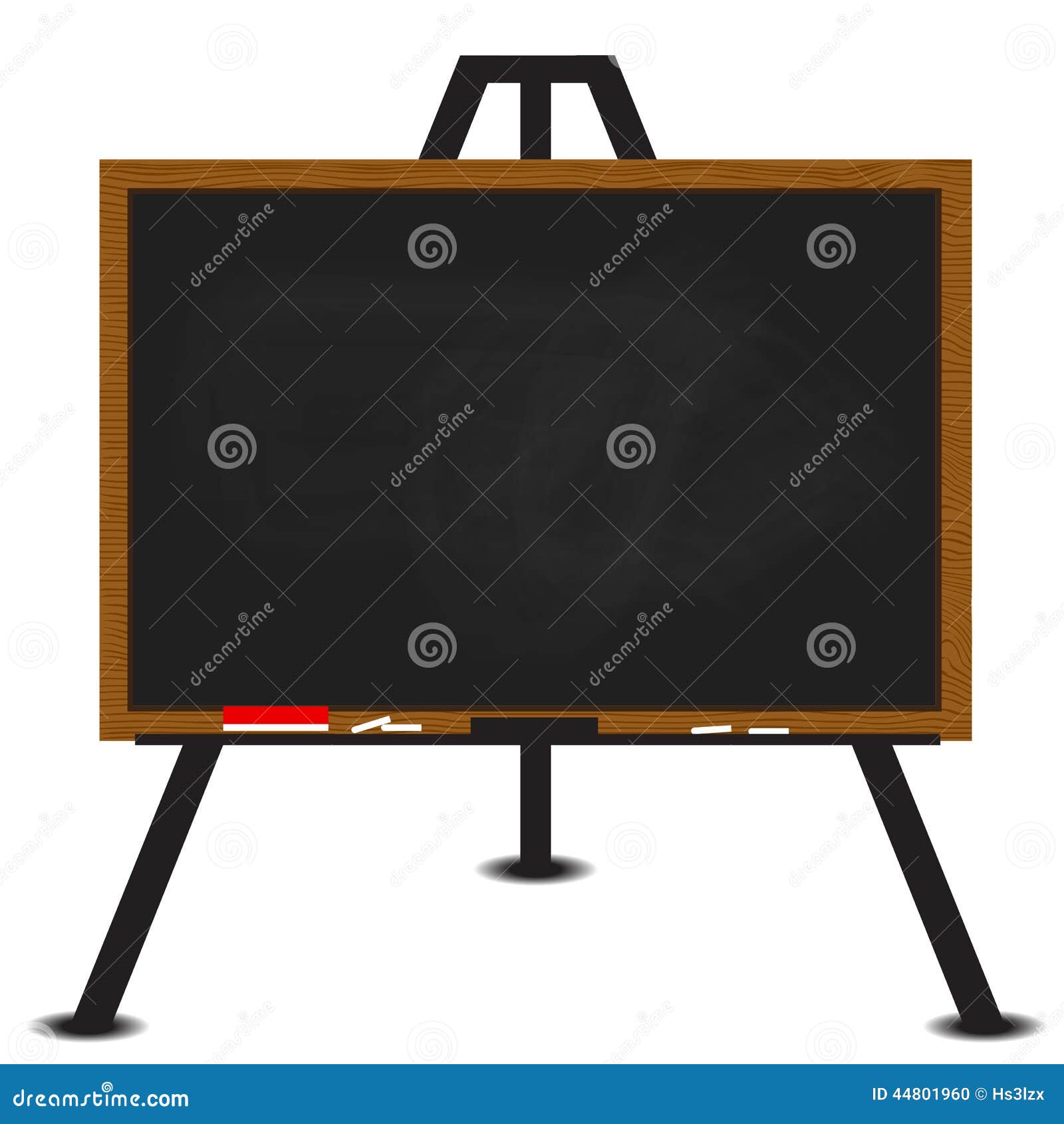 Black Chalkboard Wood Frame on Easel Stock Vector Illustration of