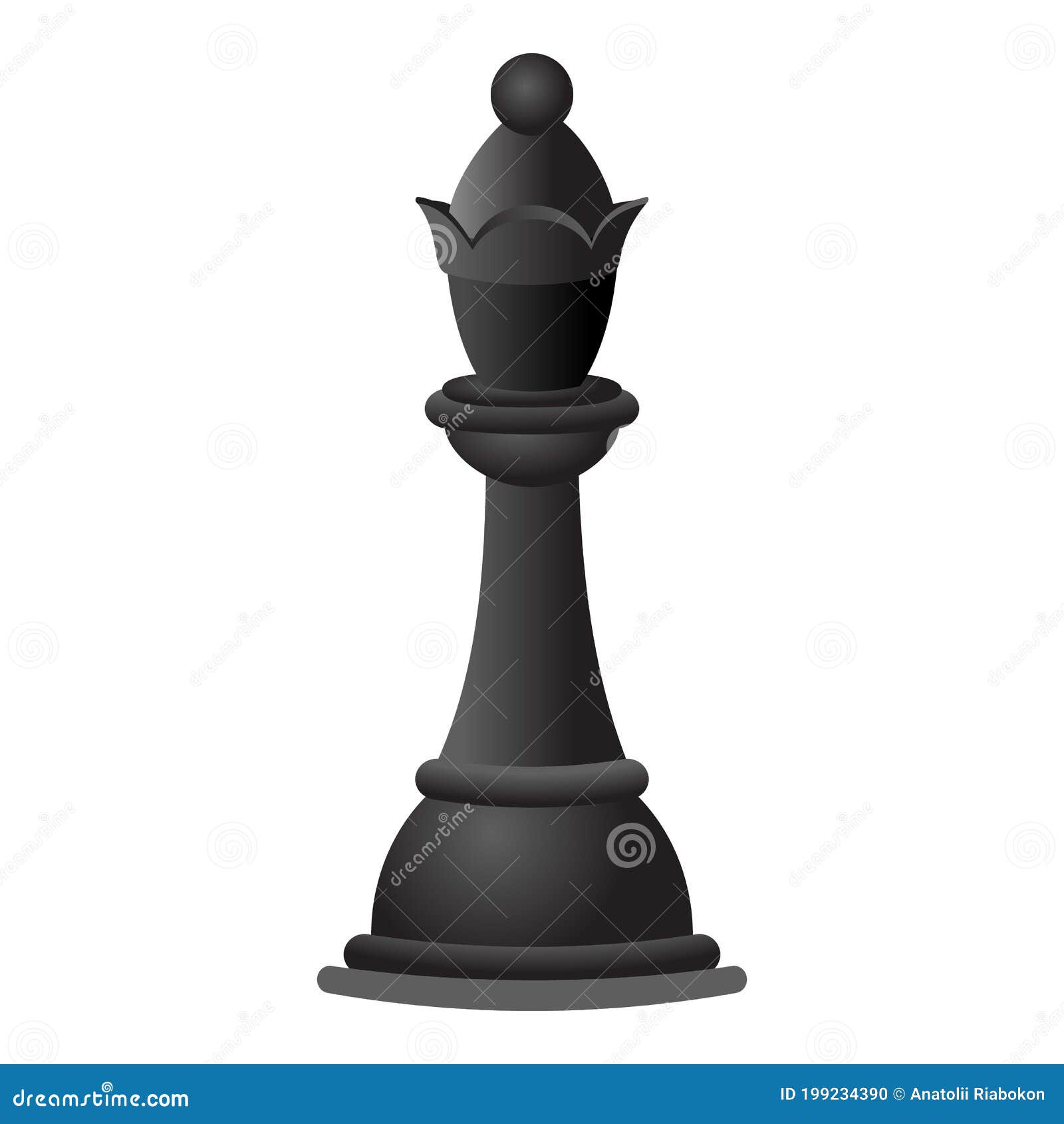 Black Chess Queen Icon, Cartoon Style Stock Vector - Illustration