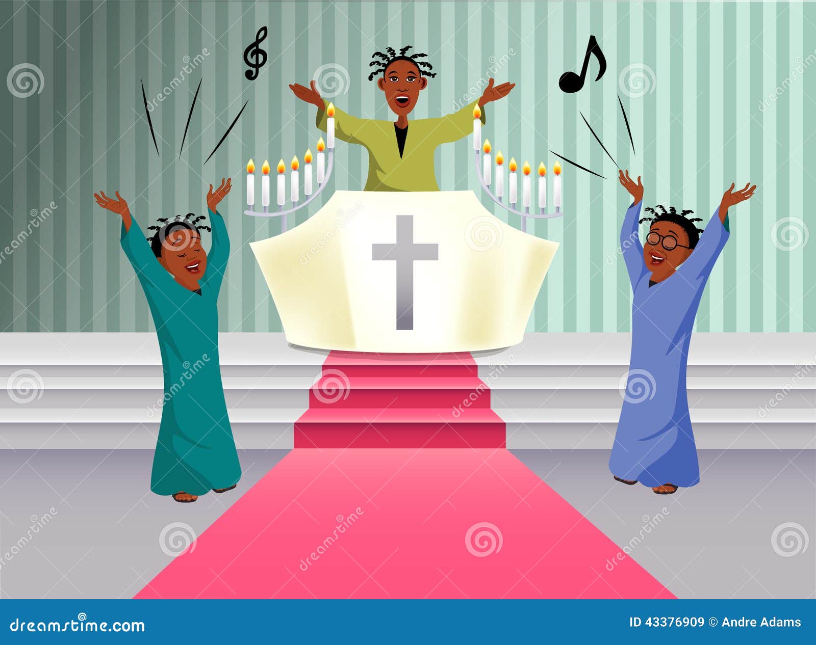 African American Church Choir Art