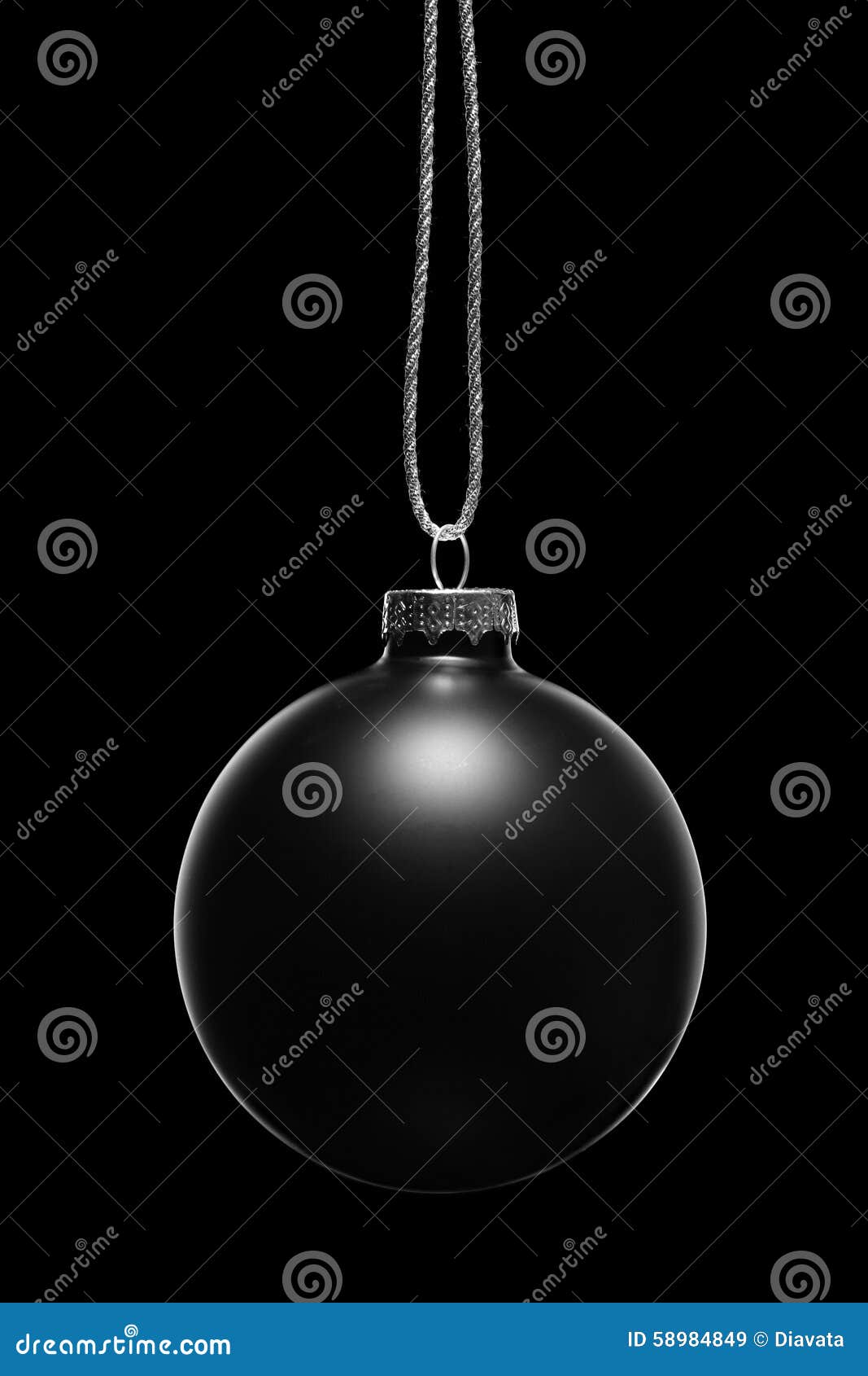 Black Christmas Ornament on a Black Background Stock Image Image of
