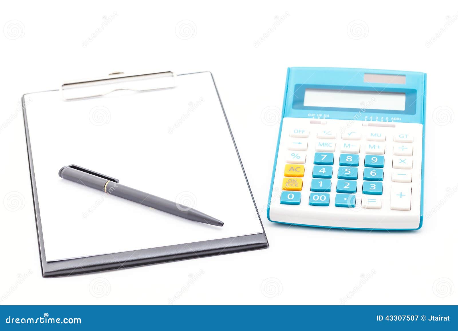 Black Clipboard,calculator and Pen. Stock Image Image of background, notepad 43307507