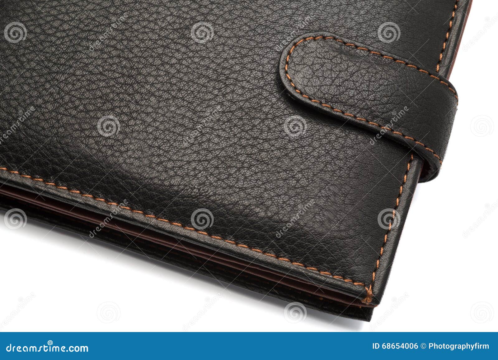 Black Closed Leather Wallet with Latch Stock Photo - Image of closeup ...