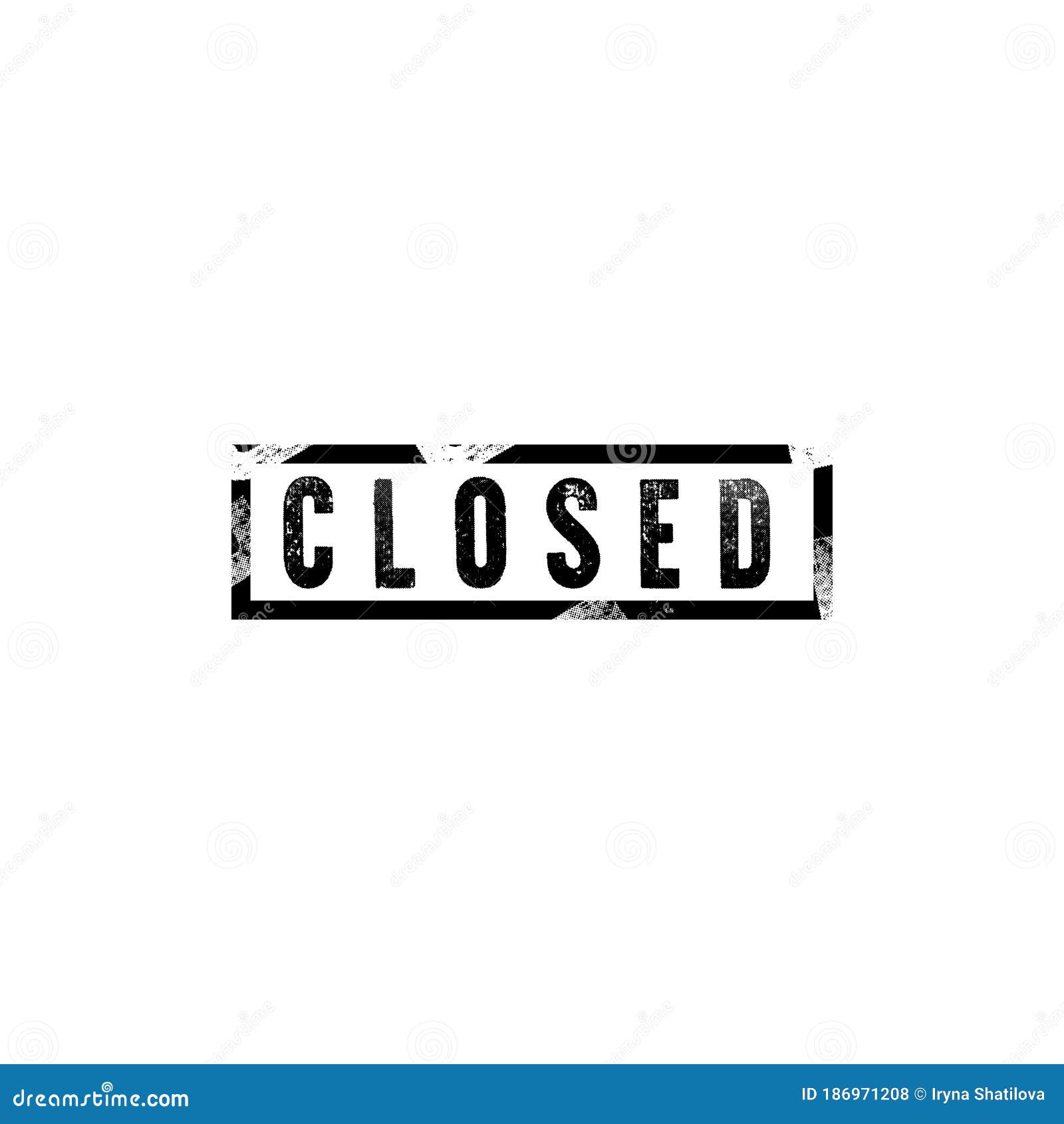 Black Closed Rubber Stamp. Covid-19 or Coronavirus Stock Illustration
