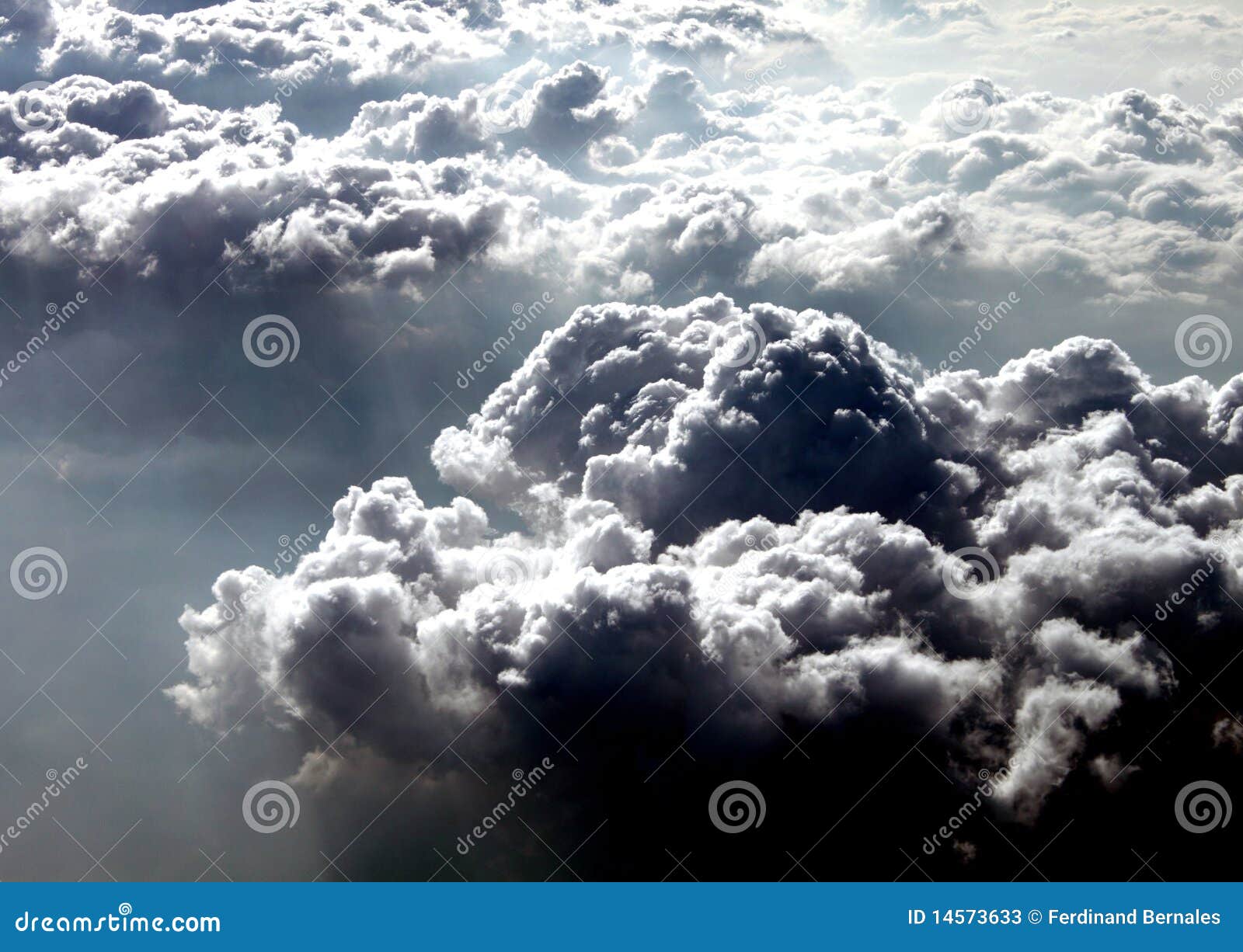 Black clouds over Asia viewed on airplane window