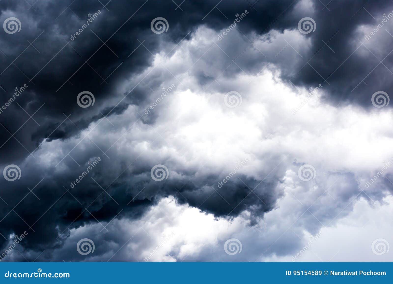 Black Clouds On Sky Dark BackgroundWallpaper Stock Image