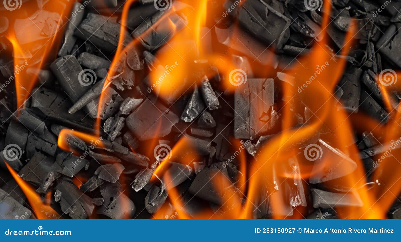 Black coal set on fire stock image. Image of live, closeup 283180927