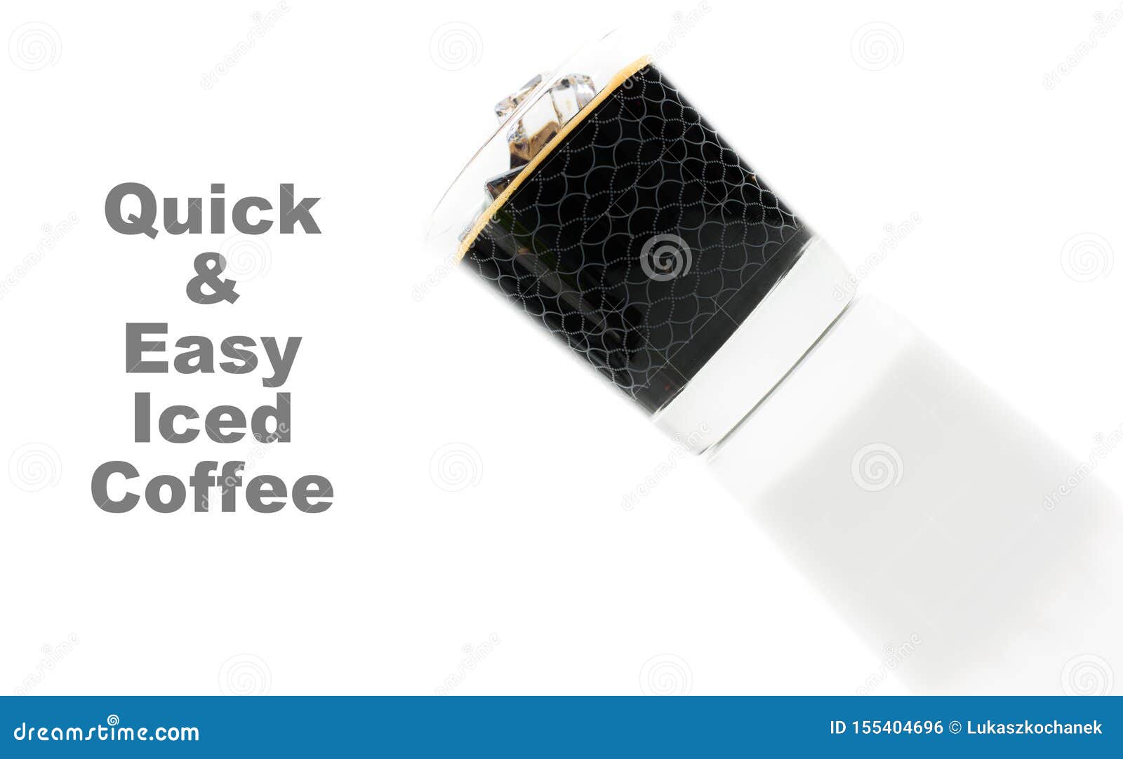 Black Coffee with Ice Cubes on White Background Stock Photo Image of