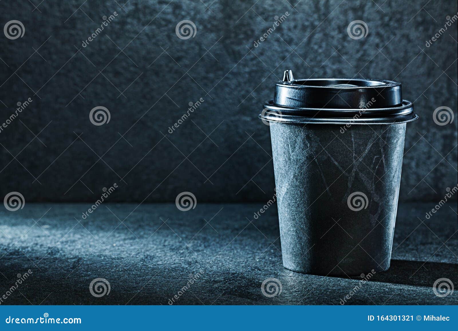 Black Coffee Papercup on Dark Background Stock Image - Image of antique