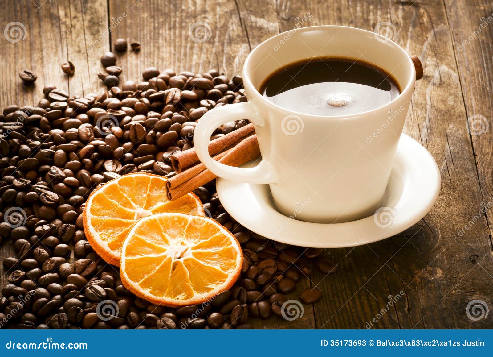 Black Coffee Served Decoratively. Stock Image - Image of oerange ...