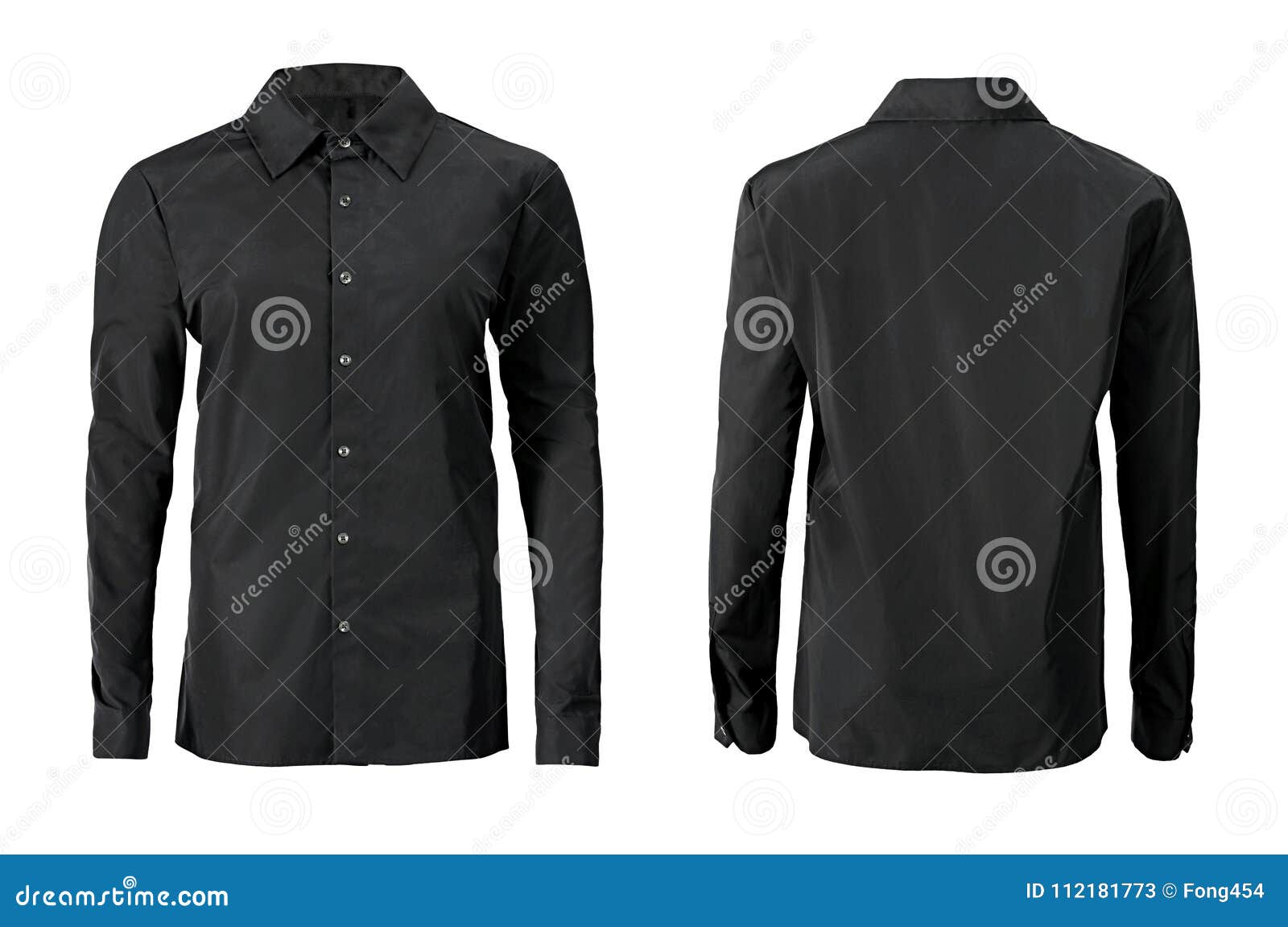 black color formal shirt with button down collar  on white