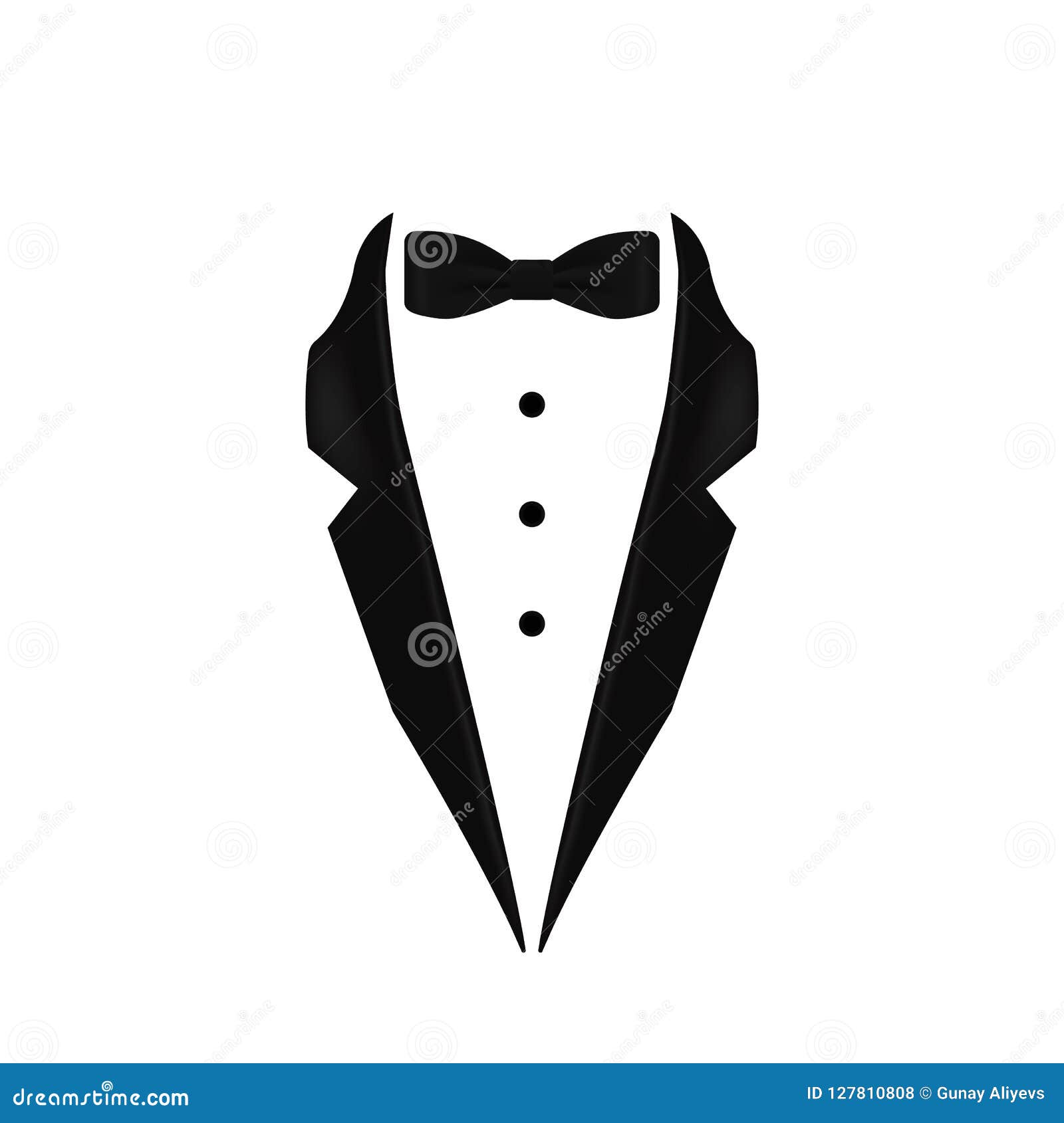 Black Colored Bow Tie Tuxedo Collar Icon. Element of Evening Menswear ...