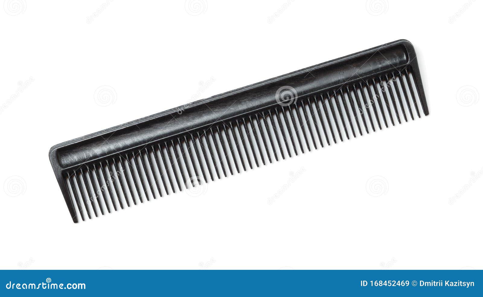 Black Comb Isolated on a White Background Stock Image Image of