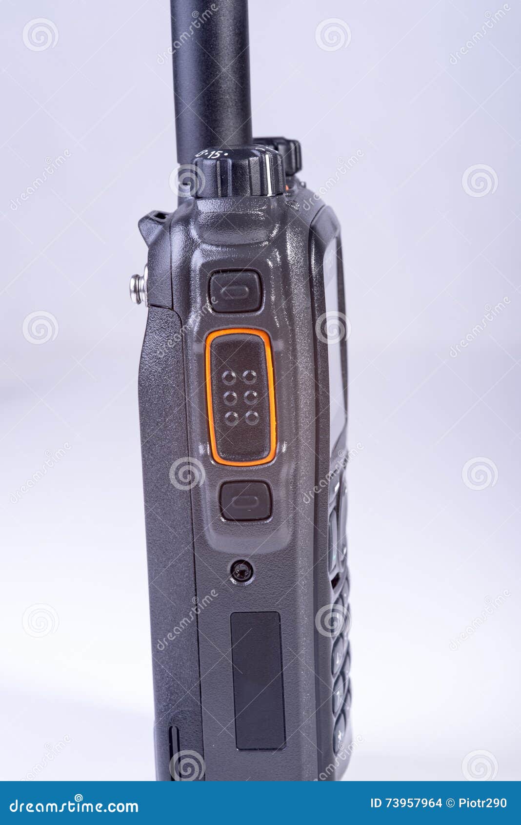 Black Compact Professional Portable Radio Set. Stock Photo Image of