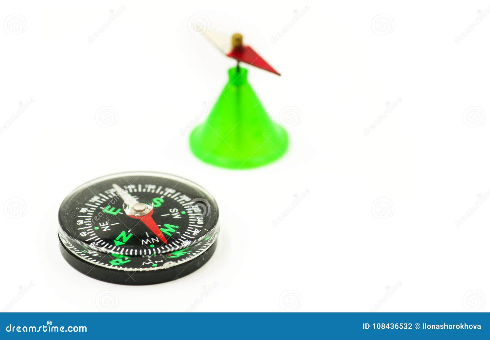 Compass and a Arrow Isolated on White Stock Photo Image of