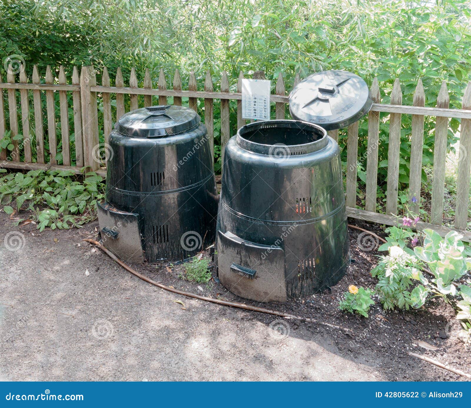 Black Compost bins stock photo. Image of earth, plastic 42805622