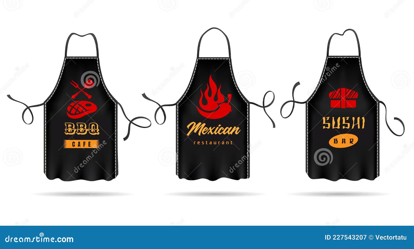 black cooking aprons set