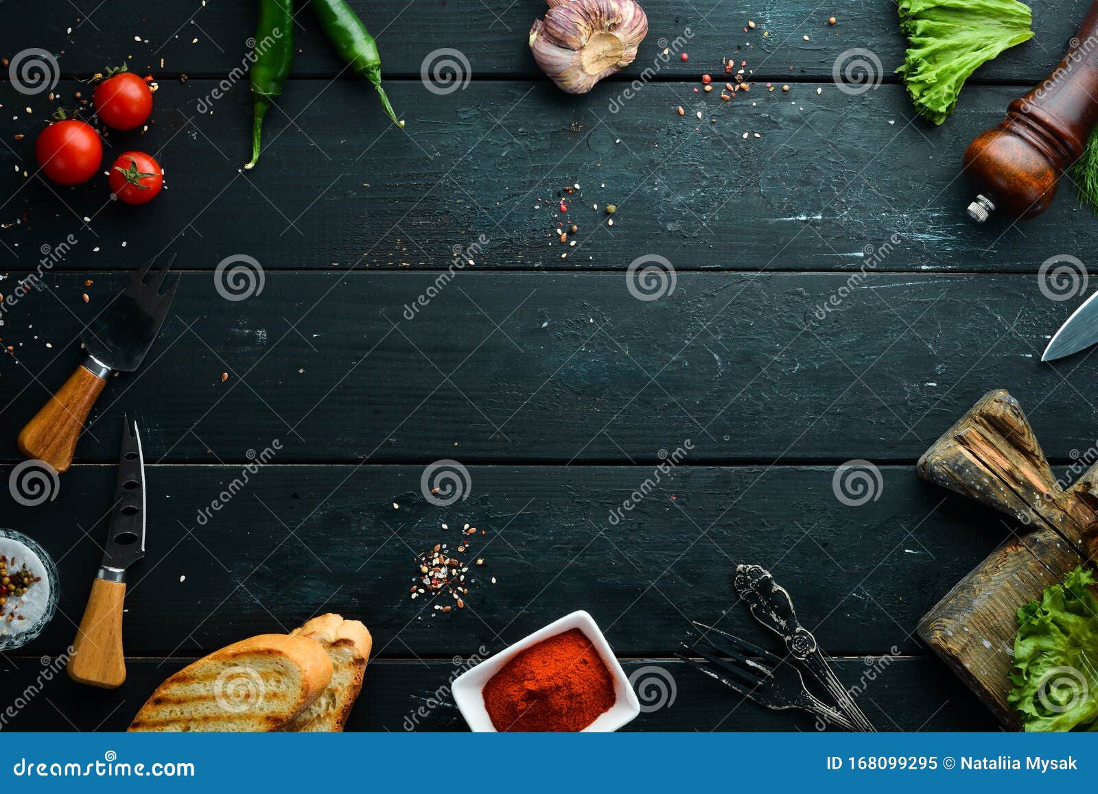 Black cooking background. stock image. Image of diet - 168099295