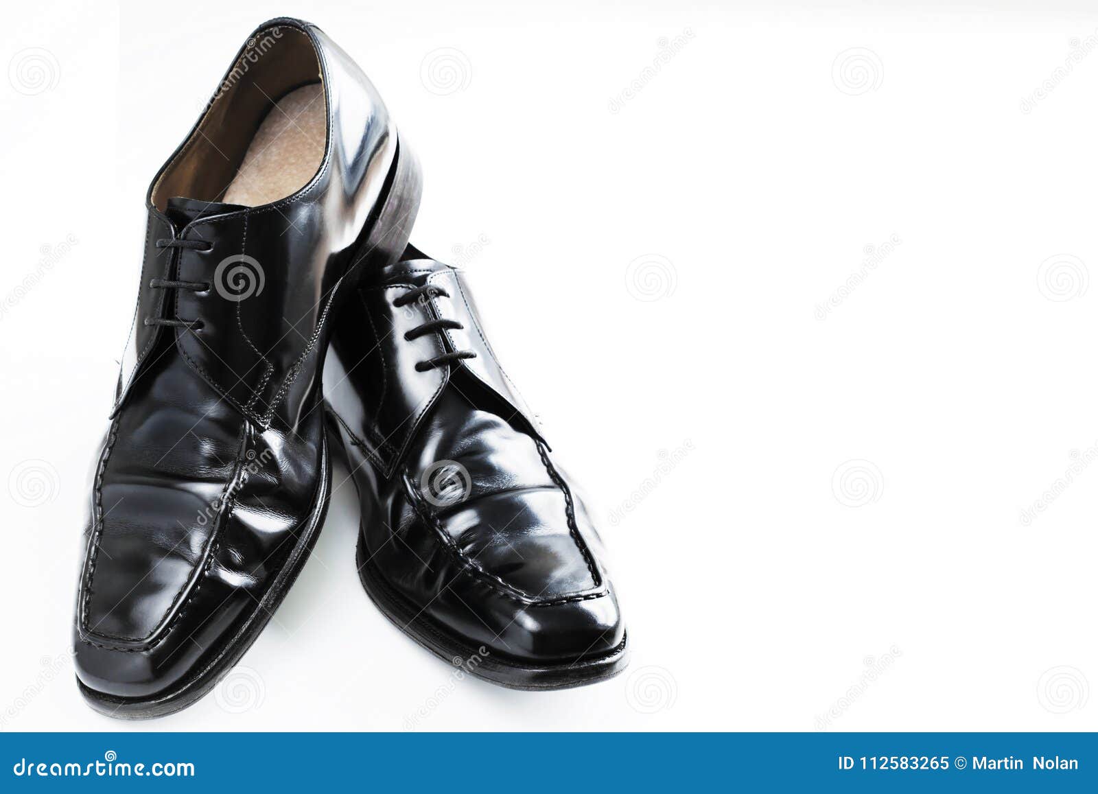 Black Corporate Shoes on White Surface Stock Image - Image of shine ...