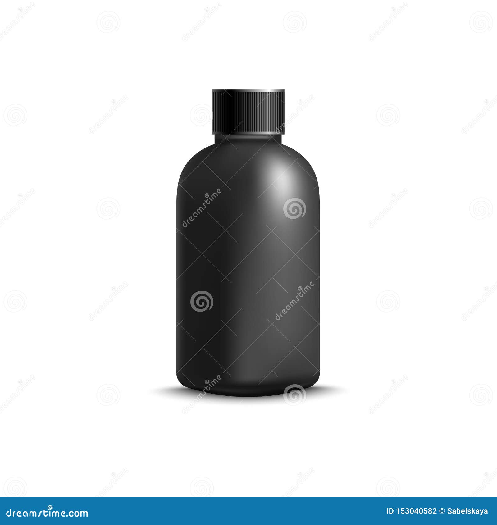 Download Black Cosmetic Bottle Without Label - Realistic Mockup On ...