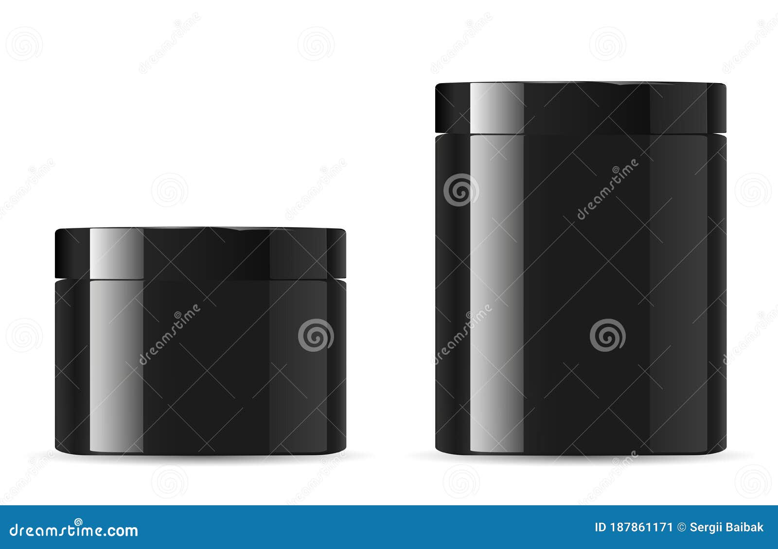 Download Black Cosmetic Cream Jar Mockup. Glossy Packaging Stock Vector - Illustration of package, mockup ...
