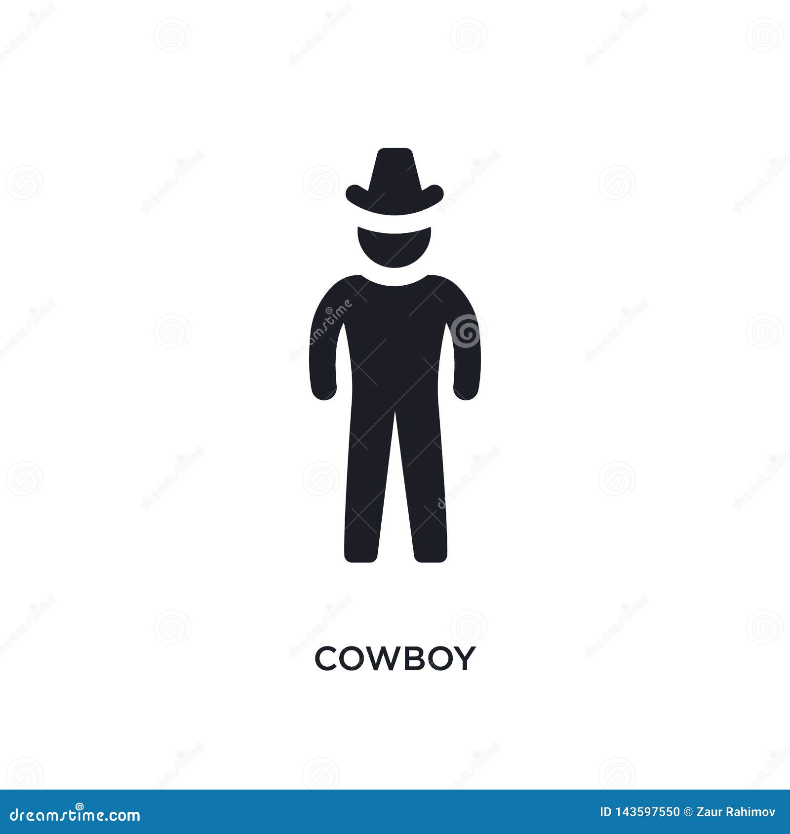 Download Black Cowboy Isolated Vector Icon. Simple Element ...