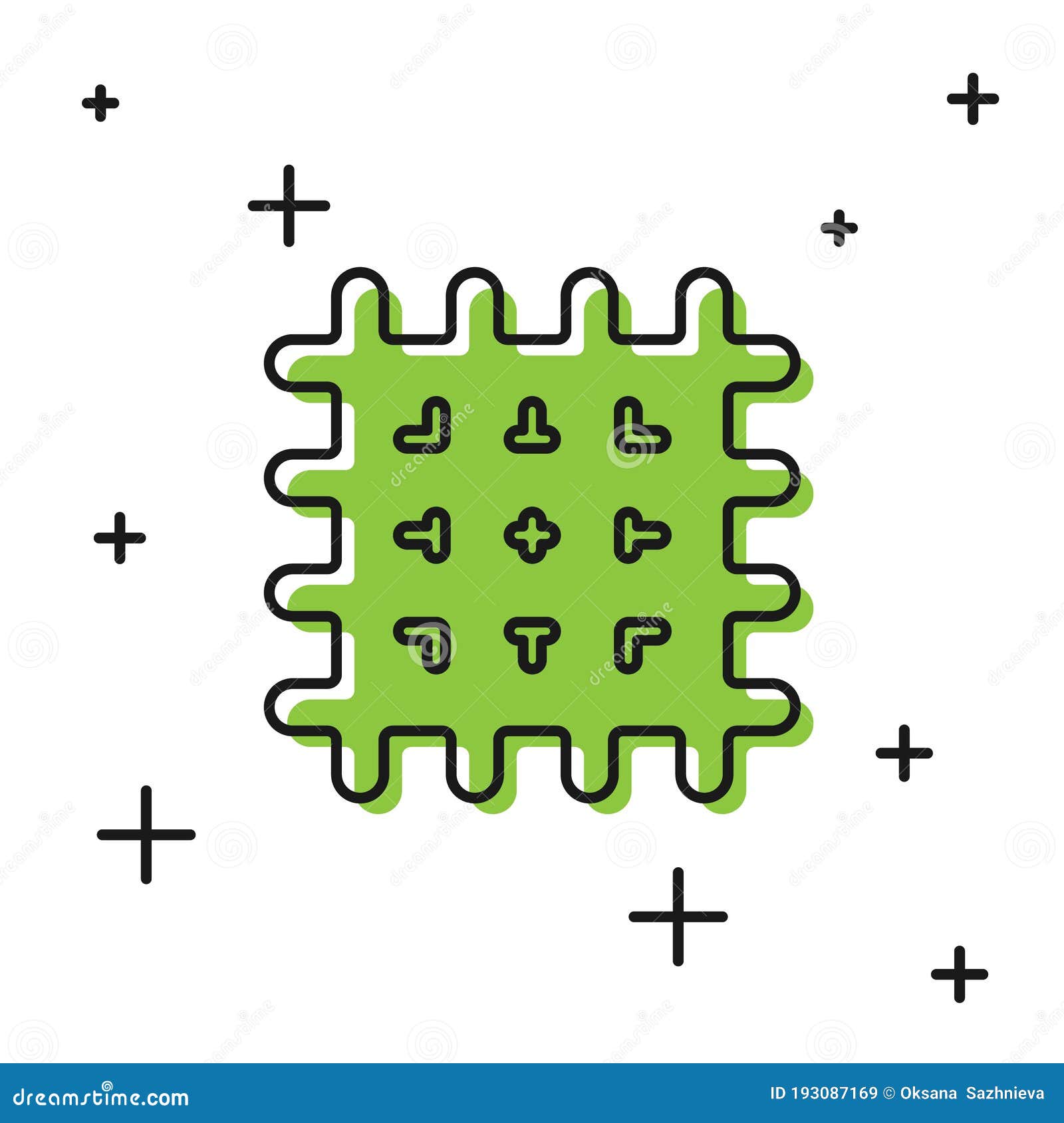 black cracker biscuit icon  on white background. sweet cookie. 