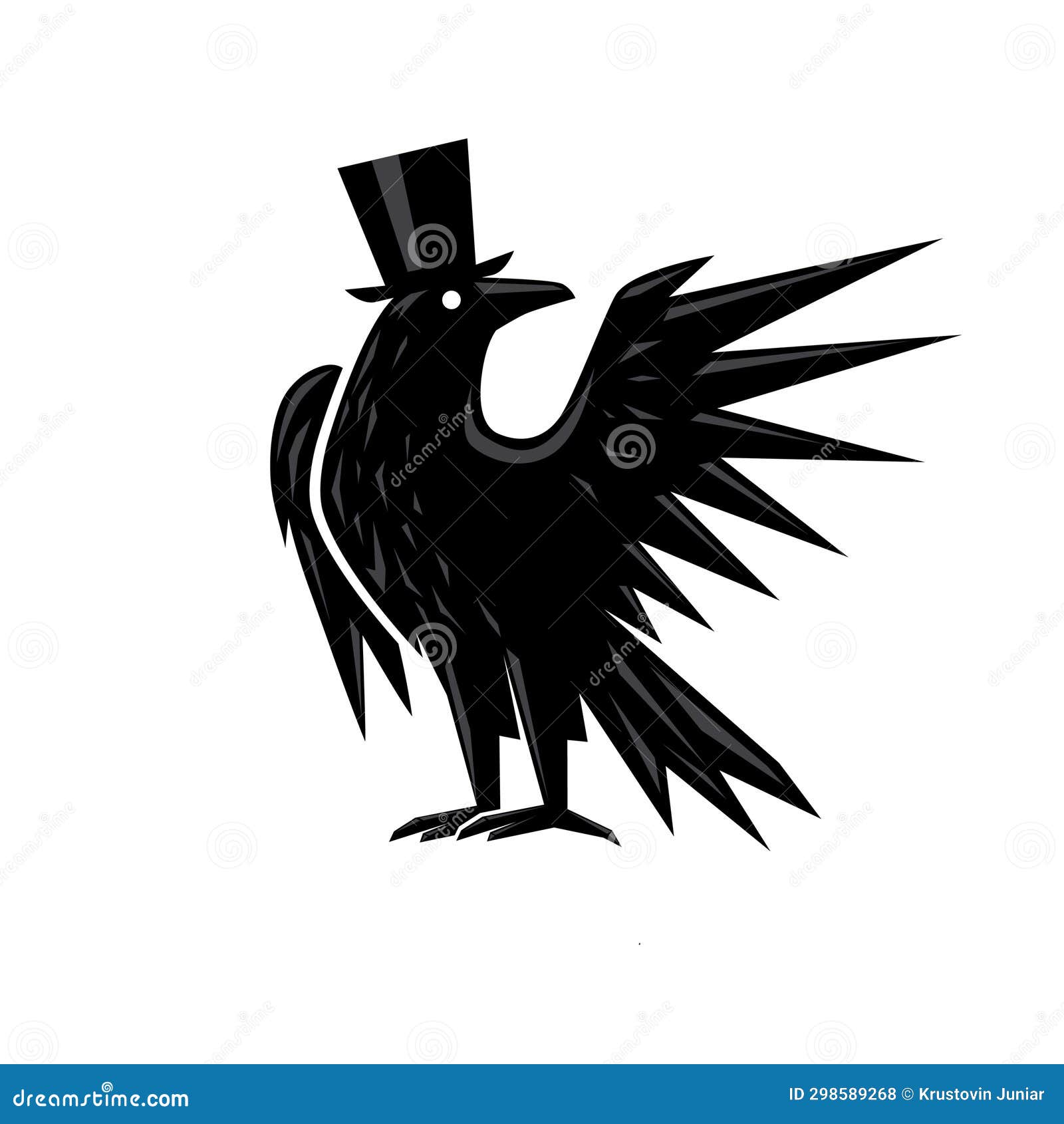 black crow wearing hat 