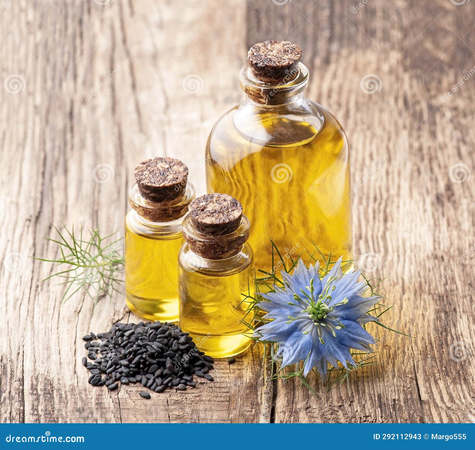 Black Cumin Seed and Oil on Wooden Stock Image Image of backgrounds