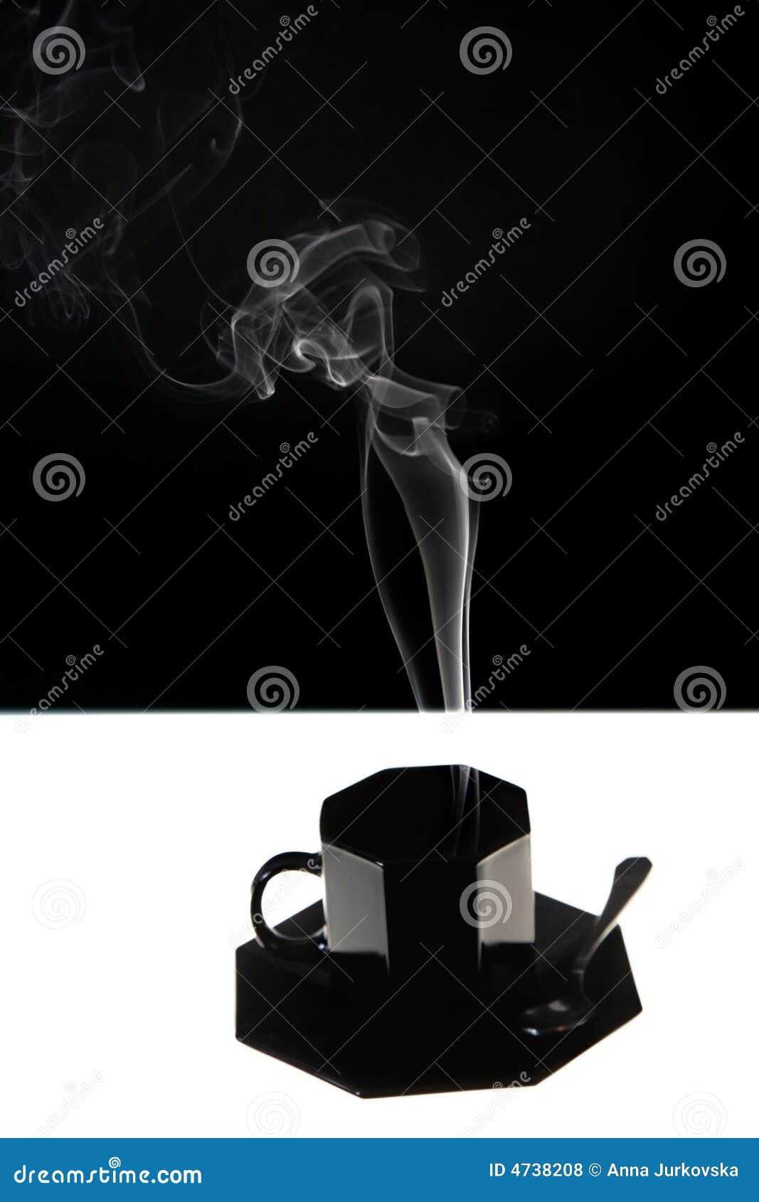 black cup with fume