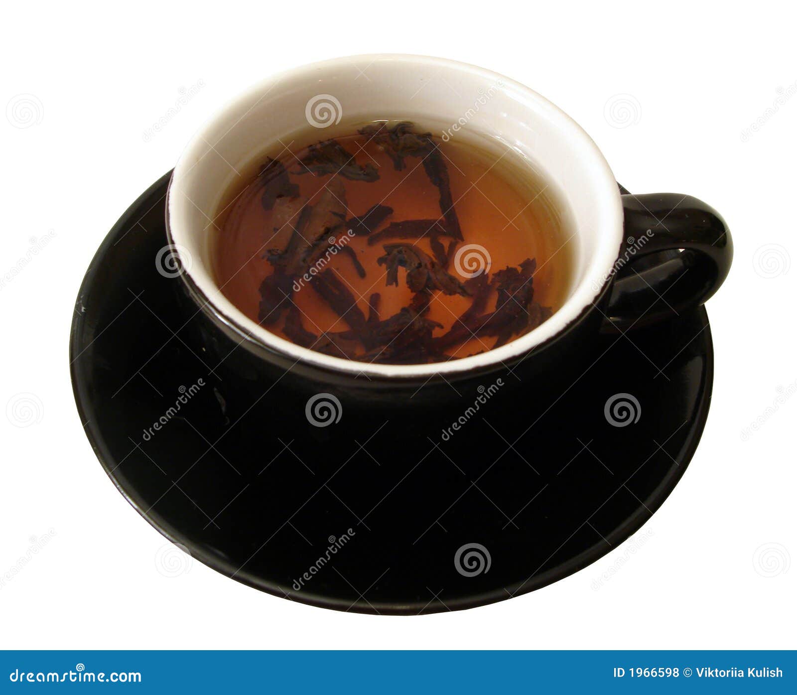 Black Cup of Tea Over White Background Stock Photo Image of black