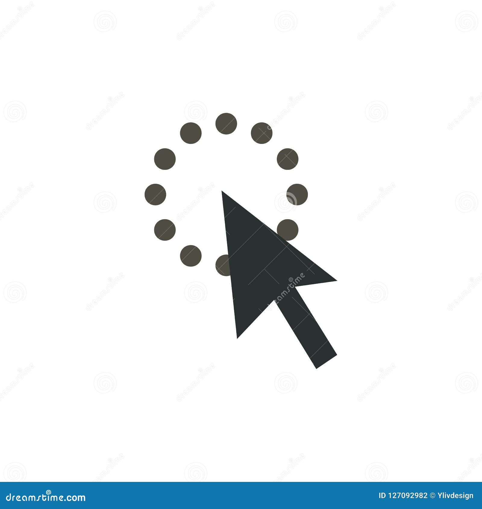 Black Cursor Icon, Flat Style Stock Illustration - Illustration of