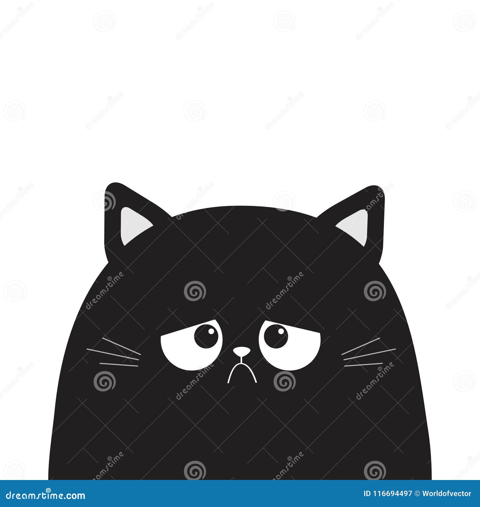 Set Of Black Cat Emoji Crazy Kitten With Different Emotions Angry