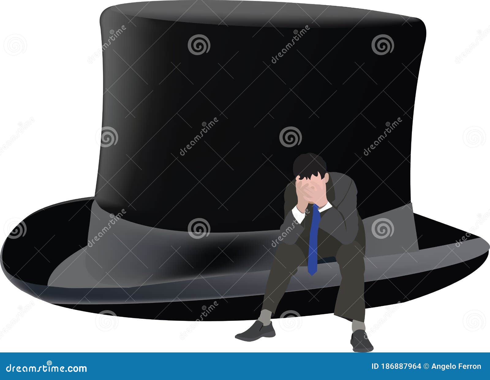 black cylinder with desperate distinct person